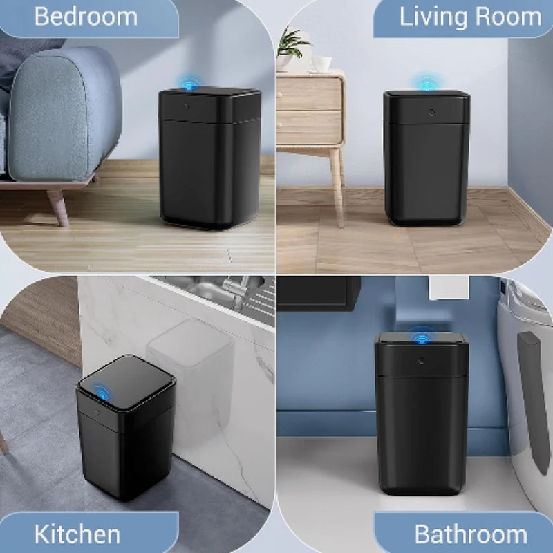 TOWNEW T1S 4.1 gallon smart trash can, self sealing automatic conversion, motion sensor, black