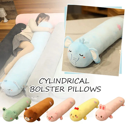 Round Pillow Case Soft Fabric Long Pillow Cover Cute Cervical Roll Headrest New Column Long Throw Pillow Home Decor